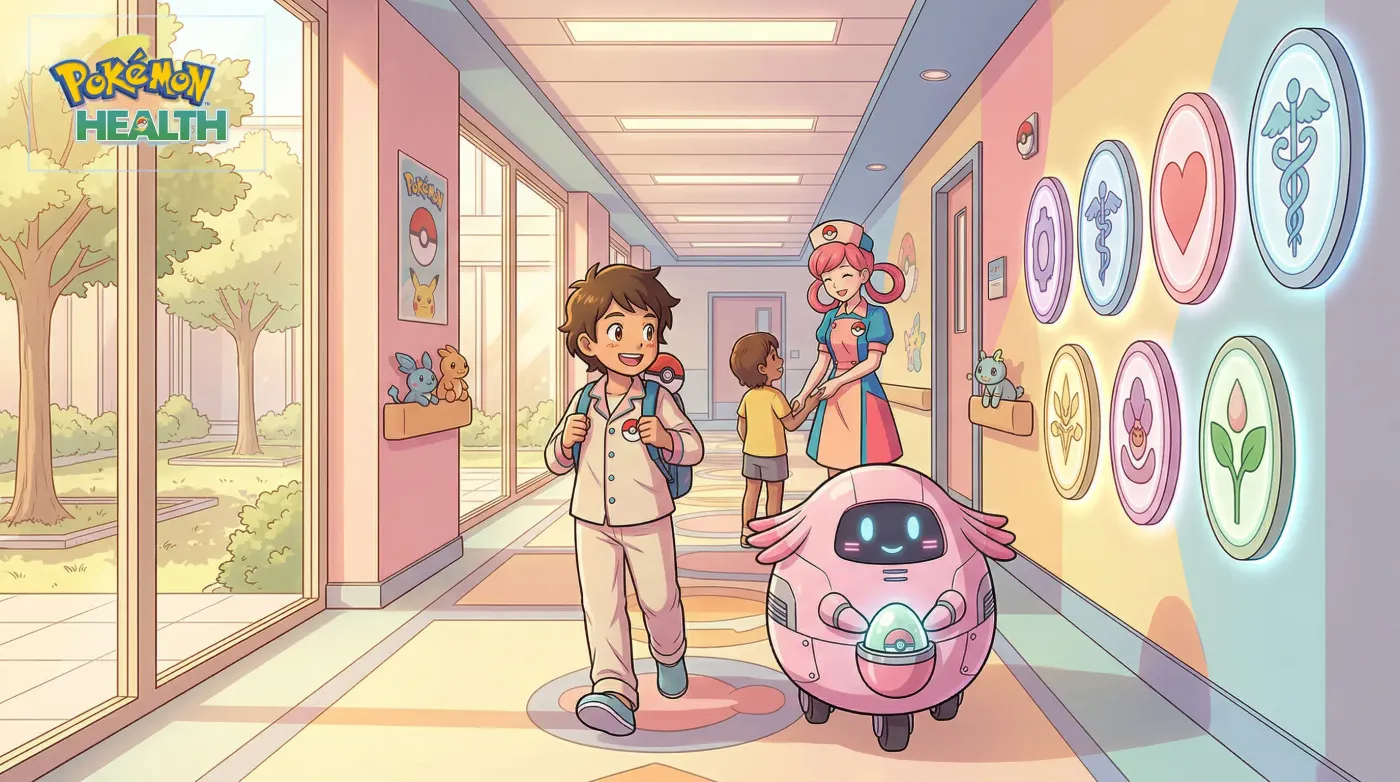 Un Centre Pokemon comme hôpital local. Infirmière Joëlle. Chansey robots. La pédiatrie, réimaginée.