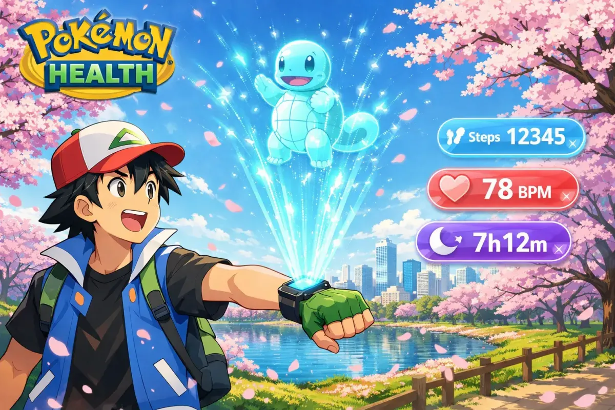 Concept Pokemon Health : un compagnon qui évolue avec tes comportements de santé.